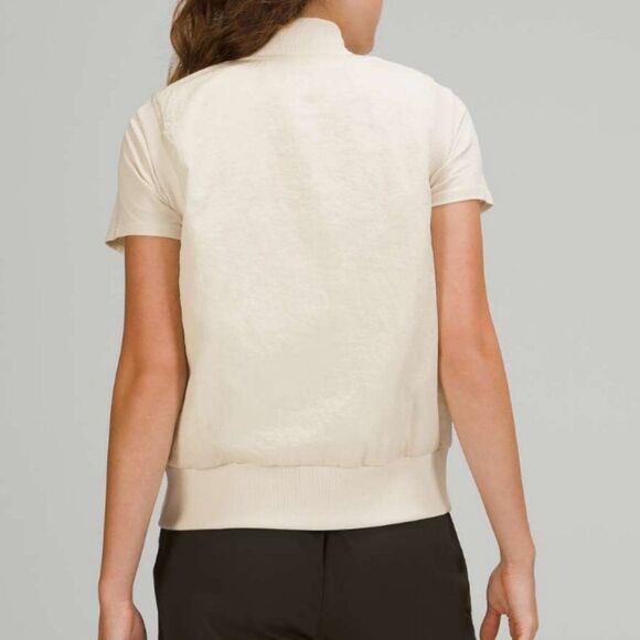 NWT Lululemon Non Stop Bomber Vest WHITE OPAL Reversible Size 6  Cream Off White - Picture 4 of 7